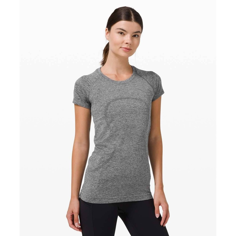Lululemon Shirt Swiftly Tech 2.0 Short Sleeve 4 Gray Crew Seamless Running Top